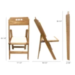 highback natural wood folding chair