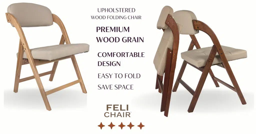 Wood Folding Chair with Padded Seats description