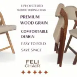 Wood Folding Chair with Padded Seats description